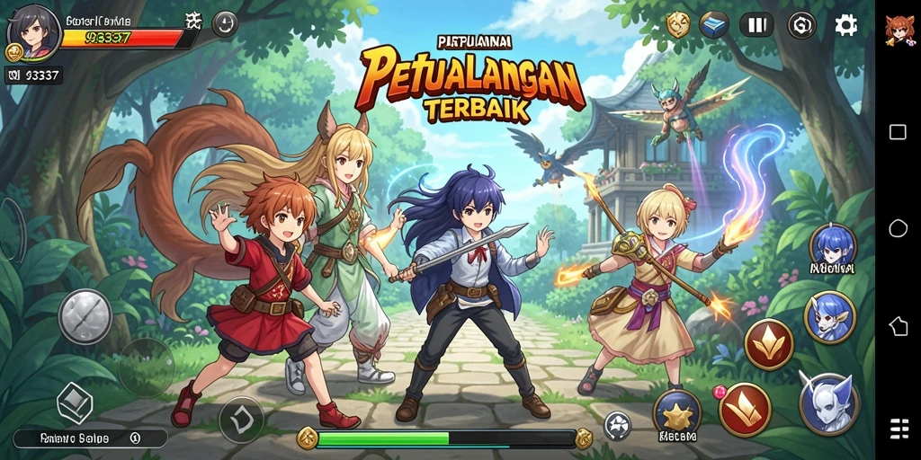 Screenshot gameplay <strong>93337</strong> menampilkan aksi karakter Anime yang mendebarkan.