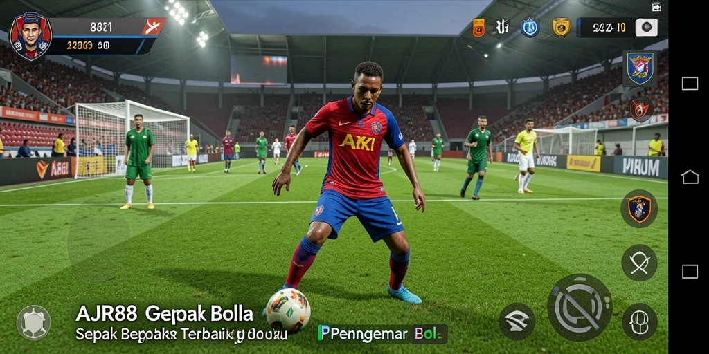 Gameplay AJR88 dengan aksi sepak bola yang seru.