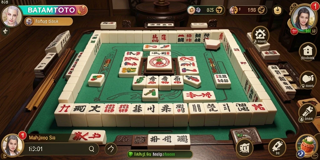 Tampilan gameplay seru dalam permainan Mahjong BATAMTOTO.