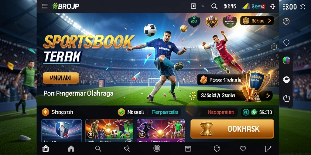Tampilan gameplay Sportsbook yang menarik dan interaktif dari BROJP.