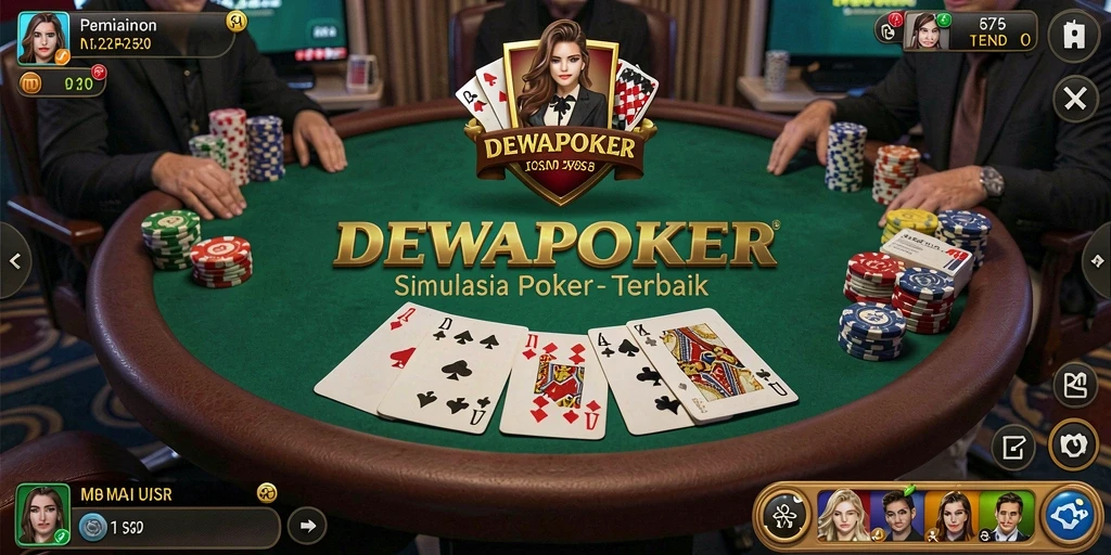 Tampilan utama gameplay DEWAPOKER yang menarik dan realistis.