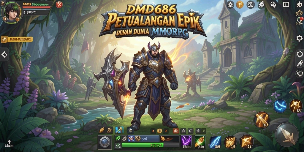 Screenshot DMD686 menunjukkan aksi pertarungan seru dalam MMORPG.