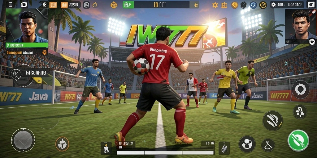 Screenshot IW777 menampilkan aksi seru dalam permainan olahraga.