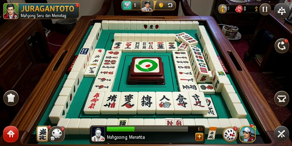 Tangkapan layar menampilkan gameplay Mahjong yang menegangkan.