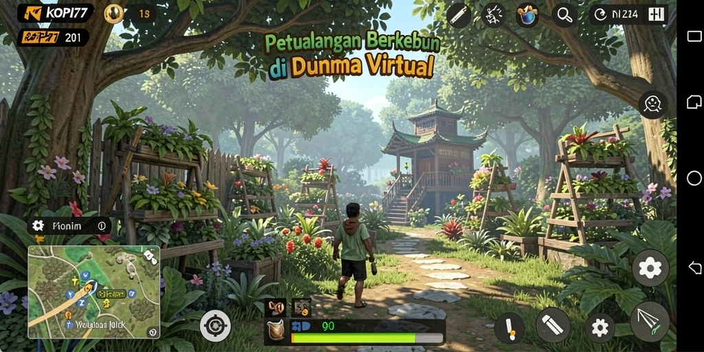 Screenshot KOPI77 menampilkan gameplay berkebun yang seru dan menantang.