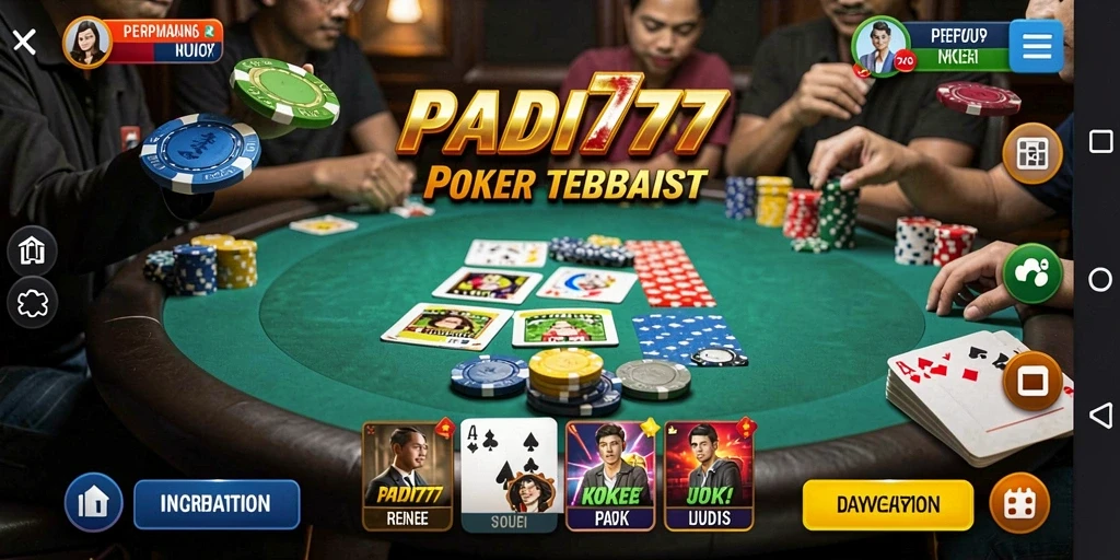 Tampilan gameplay menarik di PADI777 saat bermain poker secara online.