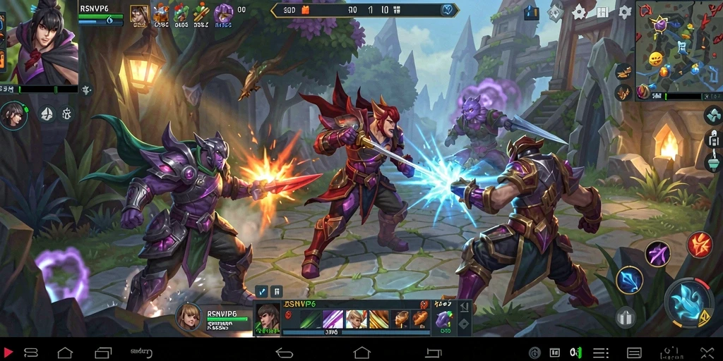 Gameplay MOBA RSNVIP6 yang seru dan menegangkan.