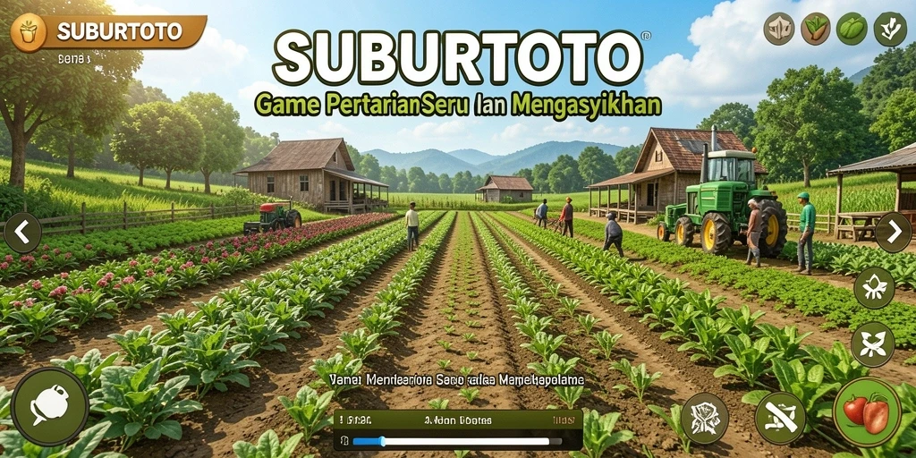 Tampilan screenshot SUBURTOTO yang menampilkan aktivitas bertani yang menyenangkan.