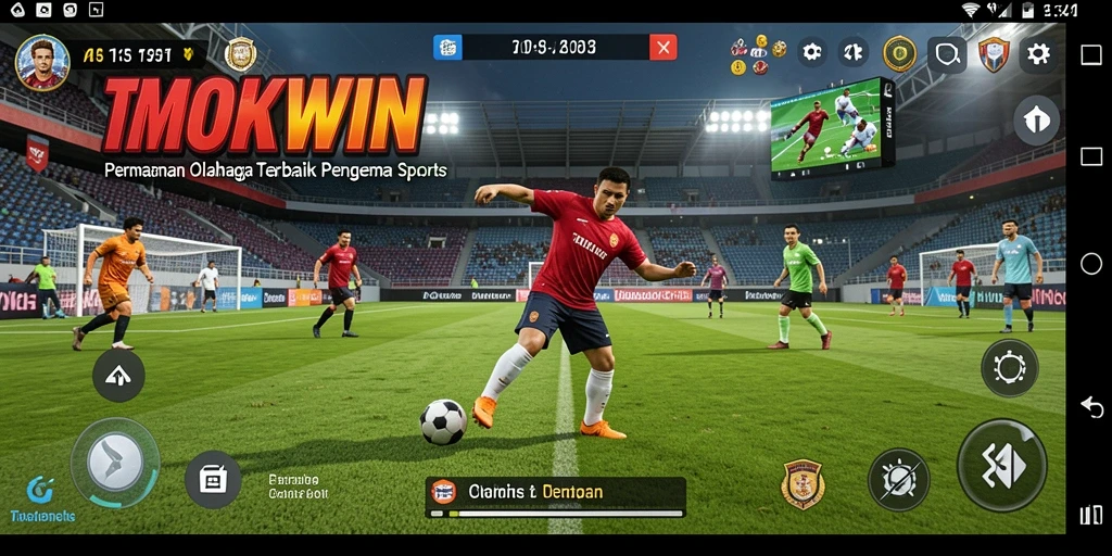 Screenshot gameplay TMOKWIN menampilkan aksi olahraga yang mendebarkan.