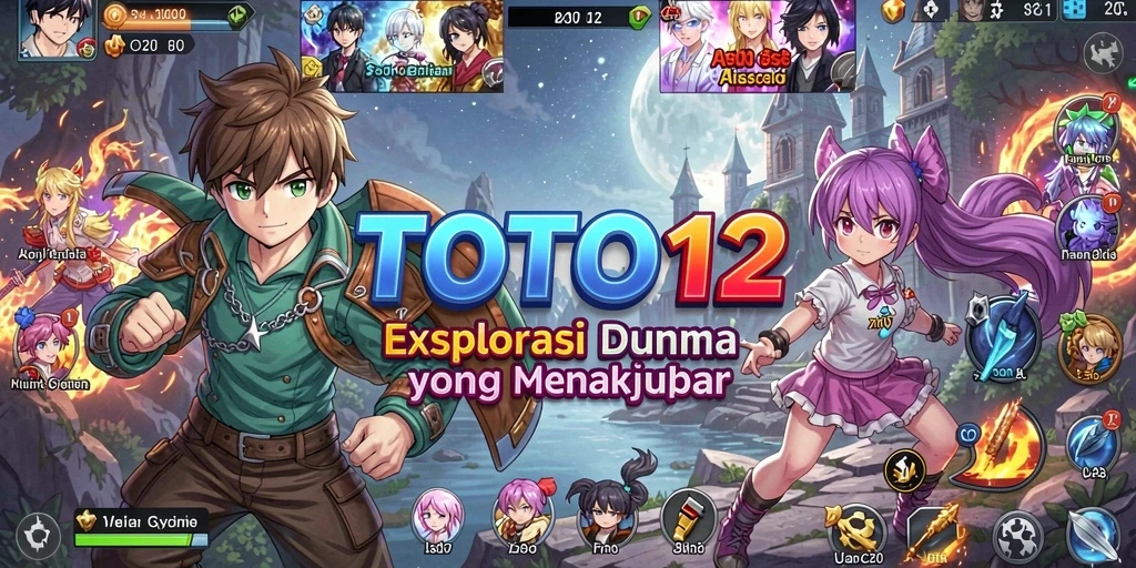 Screenshot utama TOTO12 menampilkan aksi pertarungan karakter anime.