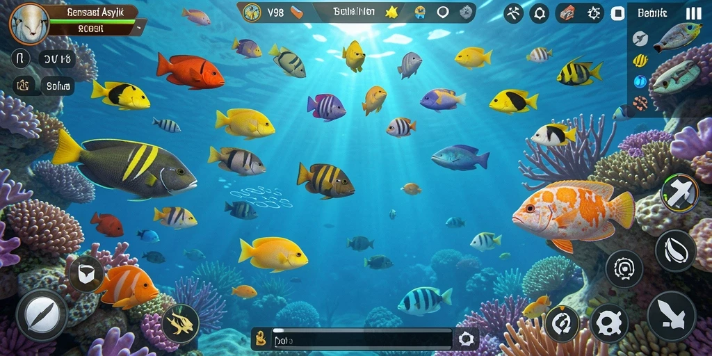 Gameplay menarik Tembak Ikan di V98 dengan berbagai ikan dan senjata.